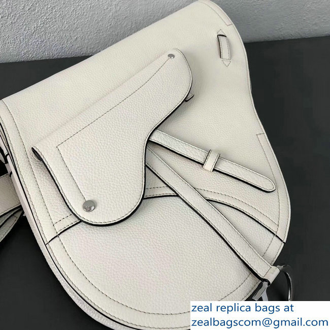 Dior Vintage Saddle Shoulder Men's Bag White 2018 - Click Image to Close