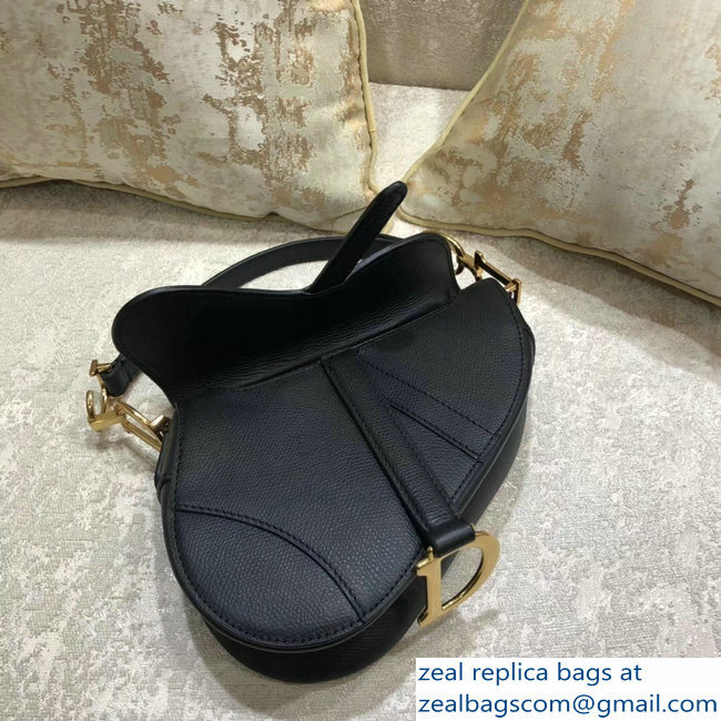 Dior Mini Saddle Bag in Grained Calfskin Black 2018 - Click Image to Close