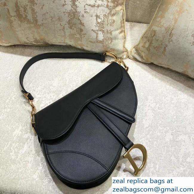 Dior Saddle Bag in Grained Calfskin Black 2018