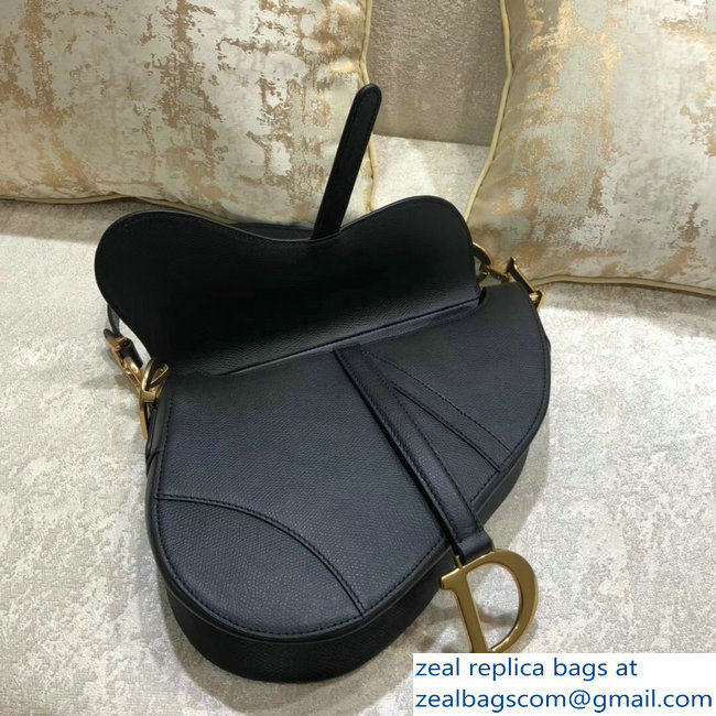 Dior Saddle Bag in Grained Calfskin Black 2018