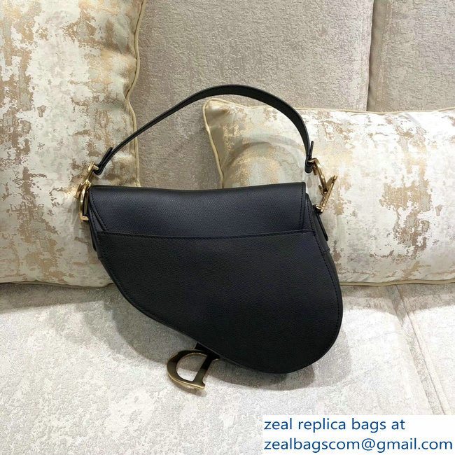 Dior Saddle Bag in Grained Calfskin Black 2018