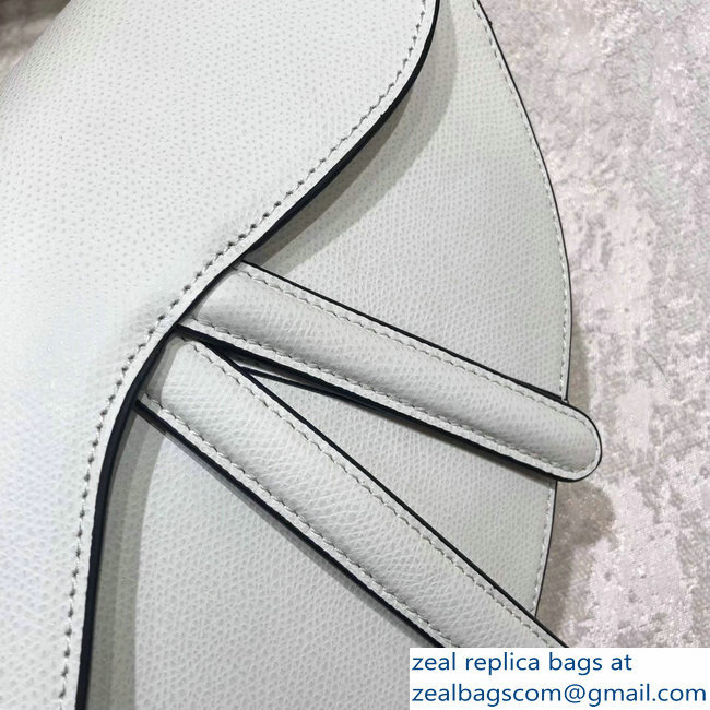 Dior Saddle Bag in Grained Calfskin White 2018 - Click Image to Close