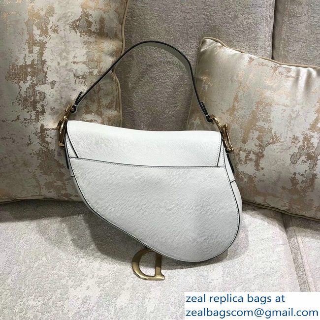 Dior Saddle Bag in Grained Calfskin White 2018 - Click Image to Close