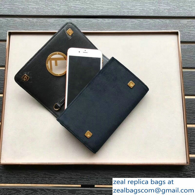 Fendi F Logo Velvet Wallet On Chain Mini Bag Black 2018