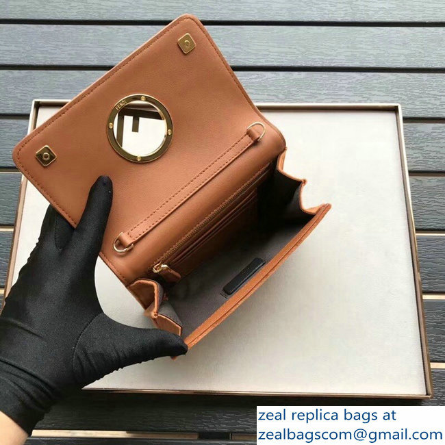 Fendi F Logo Velvet Wallet On Chain Mini Bag Brown 2018