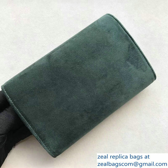 Fendi F Logo Velvet Wallet On Chain Mini Bag Green 2018