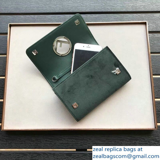 Fendi F Logo Velvet Wallet On Chain Mini Bag Green 2018