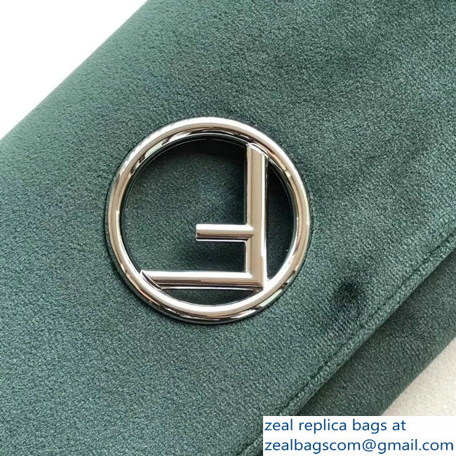 Fendi F Logo Velvet Wallet On Chain Mini Bag Green 2018