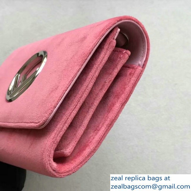 Fendi F Logo Velvet Wallet On Chain Mini Bag Pink 2018