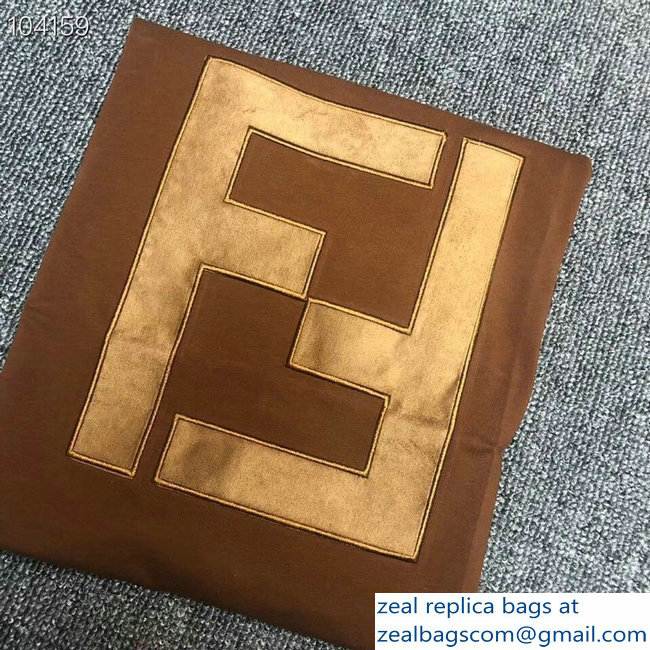 Fendi FF Logo Print T-shirt Brown 2018 - Click Image to Close