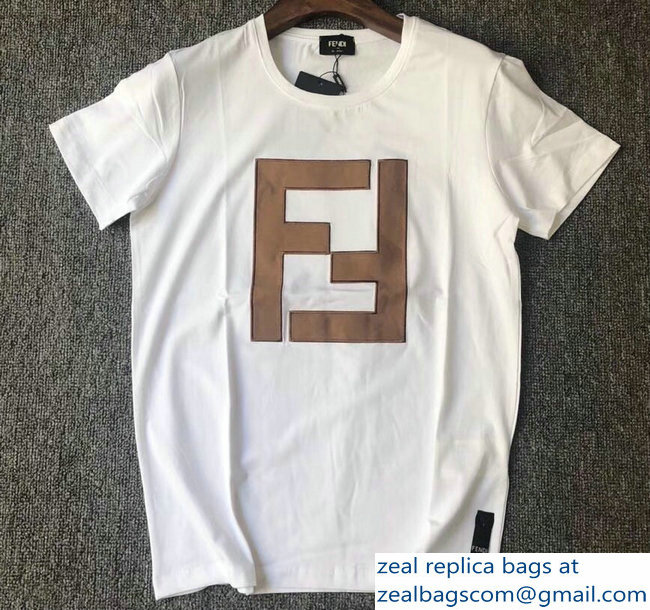 Fendi FF Logo Print T-shirt White 2018