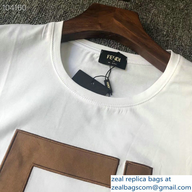Fendi FF Logo Print T-shirt White 2018 - Click Image to Close