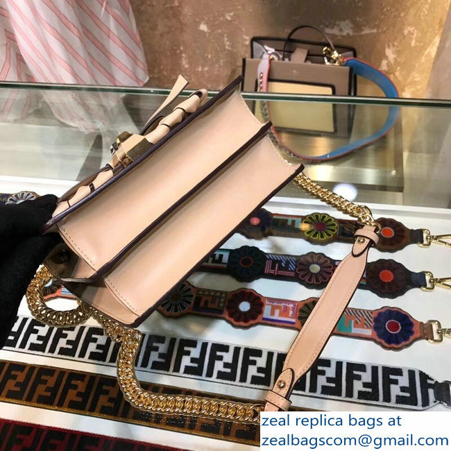 Fendi Mini Kan I Bag Threaded Decoration And Bow Beige 2018 - Click Image to Close