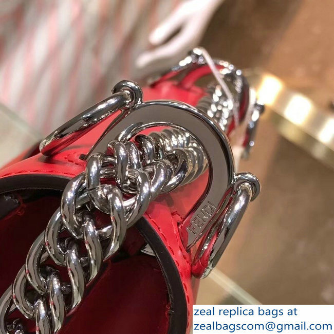 Fendi Mini Kan I Bag Threaded Decoration And Bow Red 2018