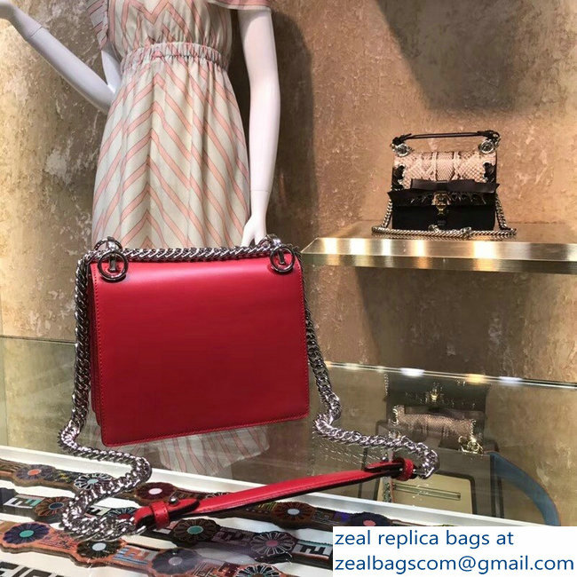 Fendi Mini Kan I Bag Threaded Decoration And Bow Red 2018 - Click Image to Close