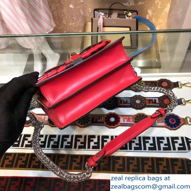 Fendi Mini Kan I Bag Threaded Decoration And Bow Red 2018 - Click Image to Close