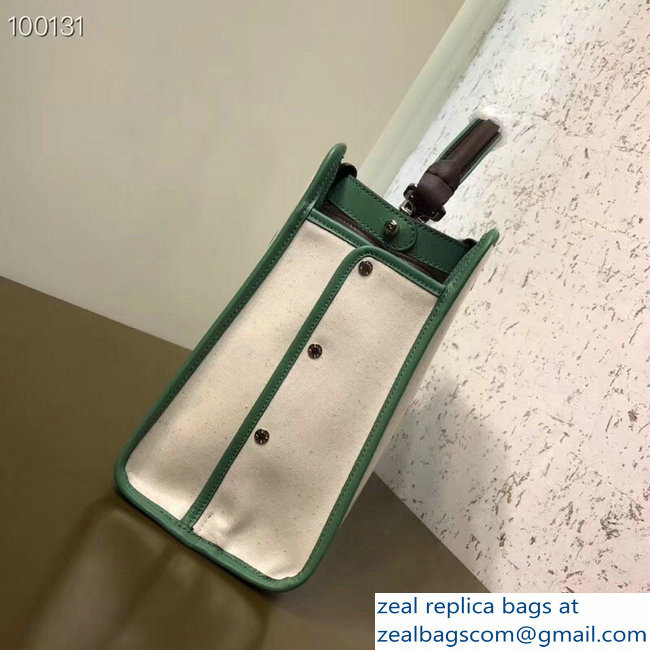 Fendi Peekaboo Defender Bag with Cover Fabric White/Green 2018