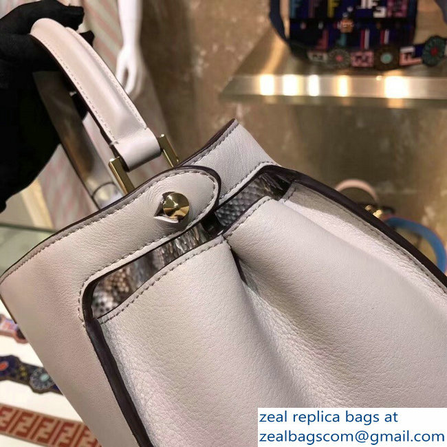 Fendi Peekaboo Large Bag White/Python