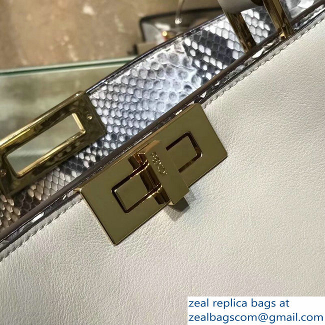 Fendi Peekaboo Large Bag White/Python