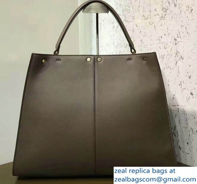 Fendi Peekaboo X-Lite Leather Bag FF Coffee 2018
