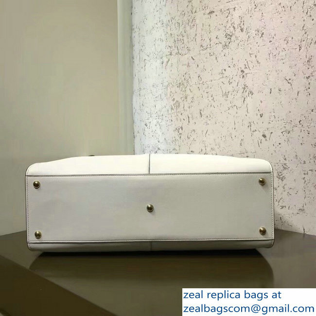 Fendi Peekaboo X-Lite Leather Bag FF White 2018 - Click Image to Close