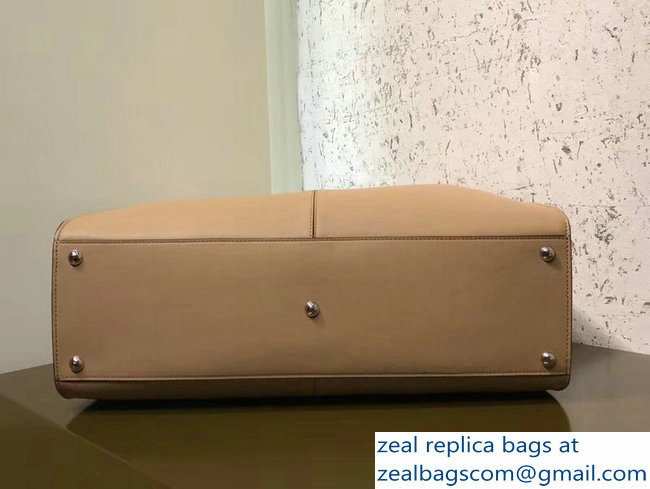 Fendi Peekaboo X-Lite Leather Bag Shearling FF Beige 2018