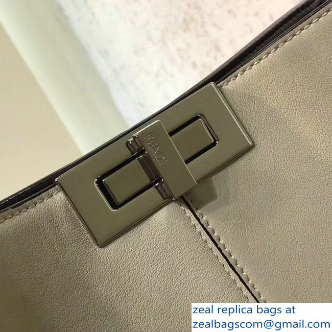 Fendi Peekaboo X-Lite Leather Bag White/Blue 2018