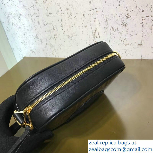 Fendi Stamp Patch Jacquard Fabric FF Brown Camera Case Bag Black 2018 - Click Image to Close