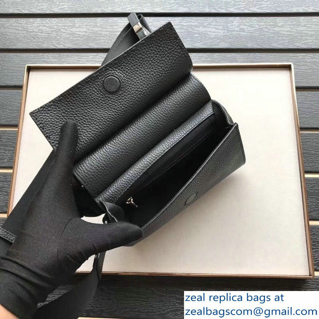 Fendi Togo Leather Messenger Bag Black 2018