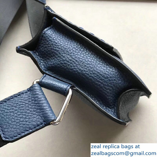 Fendi Togo Leather Messenger Bag Blue 2018