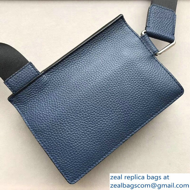 Fendi Togo Leather Messenger Bag Blue 2018