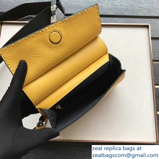 Fendi Togo Leather Messenger Bag Yellow 2018