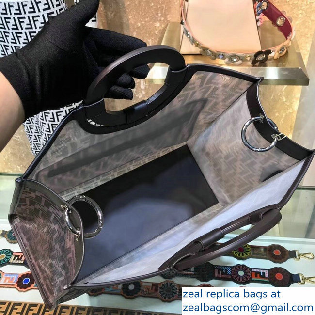 Fendi Woven Rattan Handles Runaway Shopper Tote Bag Mesh FF Pattern 2018 - Click Image to Close