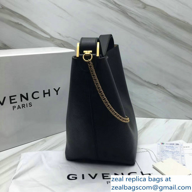 Givenchy GV Bucket Bag in Grained Leather 29911 Black 2018 - Click Image to Close