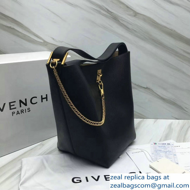 Givenchy GV Bucket Bag in Grained Leather 29911 Black 2018 - Click Image to Close