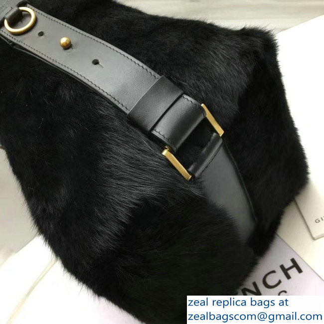 Givenchy GV Bucket Bag in Shearling 29911 Black 2018 - Click Image to Close