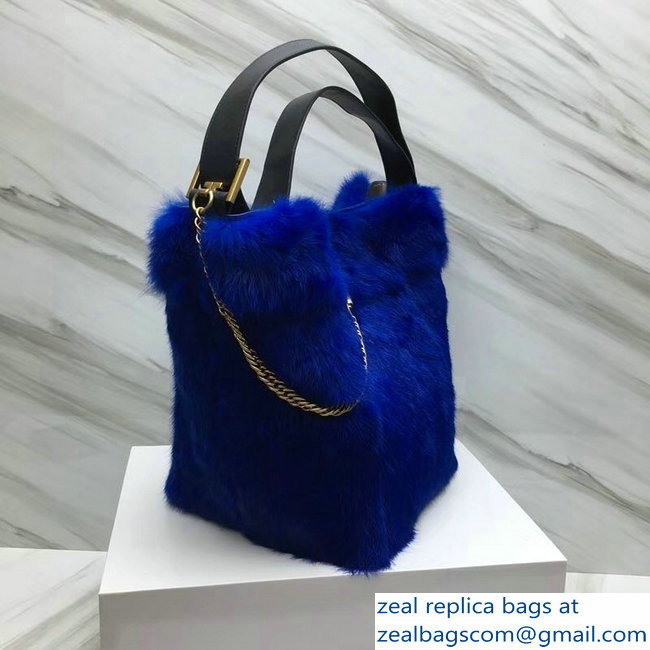 Givenchy GV Bucket Bag in Shearling 29911 Blue 2018