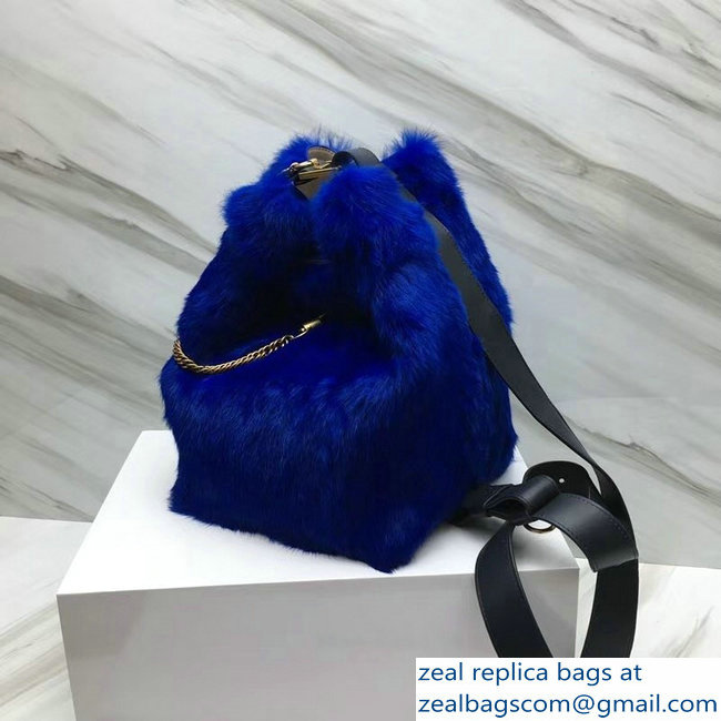 Givenchy GV Bucket Bag in Shearling 29911 Blue 2018