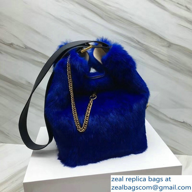 Givenchy GV Bucket Bag in Shearling 29911 Blue 2018