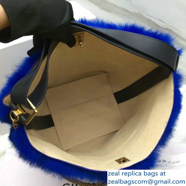 Givenchy GV Bucket Bag in Shearling 29911 Blue 2018