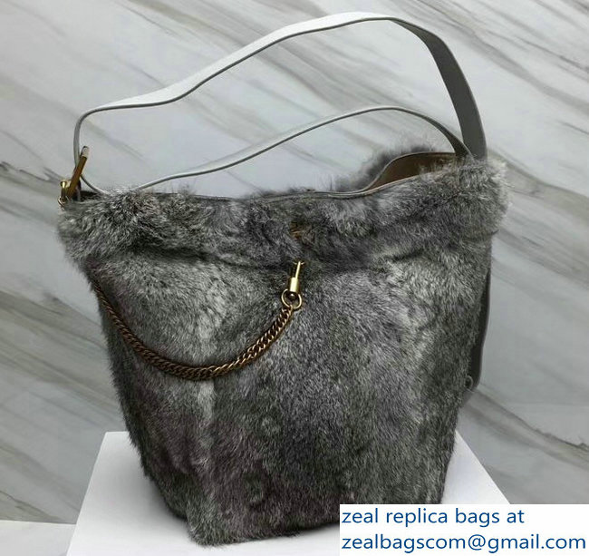 Givenchy GV Bucket Bag in Shearling 29911 Gray 2018 - Click Image to Close