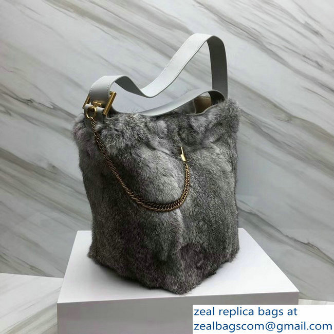 Givenchy GV Bucket Bag in Shearling 29911 Gray 2018 - Click Image to Close