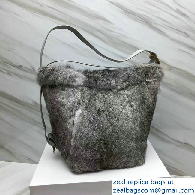 Givenchy GV Bucket Bag in Shearling 29911 Gray 2018