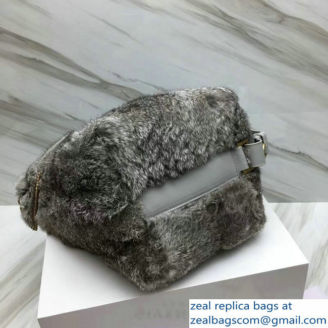 Givenchy GV Bucket Bag in Shearling 29911 Gray 2018