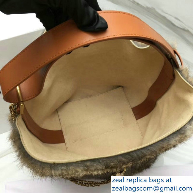 Givenchy GV Bucket Bag in Shearling 29911 Light Coffee 2018 - Click Image to Close