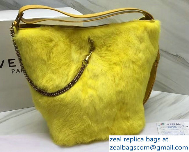 Givenchy GV Bucket Bag in Shearling 29911 Yellow 2018 - Click Image to Close