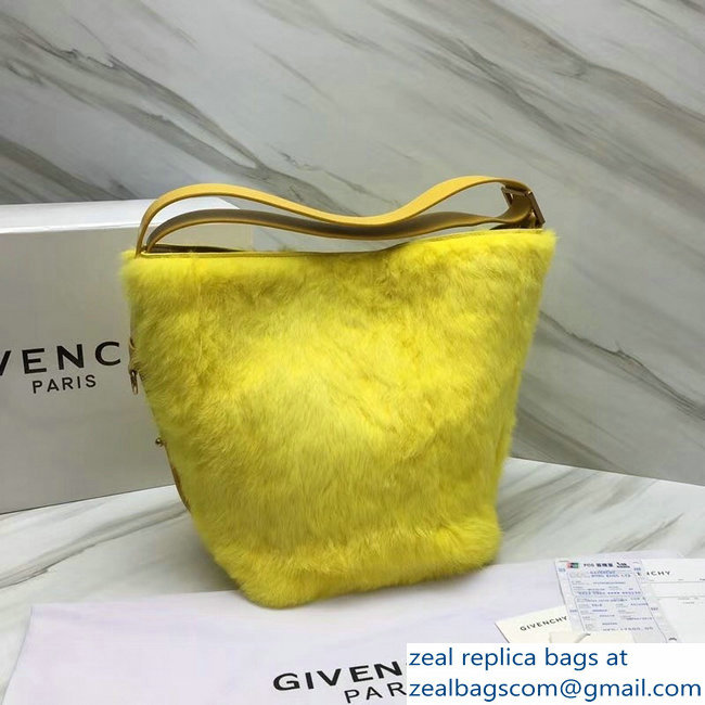 Givenchy GV Bucket Bag in Shearling 29911 Yellow 2018