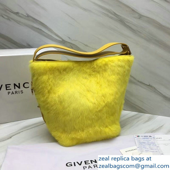 Givenchy GV Bucket Bag in Shearling 29911 Yellow 2018 - Click Image to Close