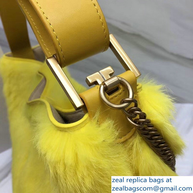 Givenchy GV Bucket Bag in Shearling 29911 Yellow 2018