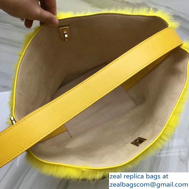 Givenchy GV Bucket Bag in Shearling 29911 Yellow 2018